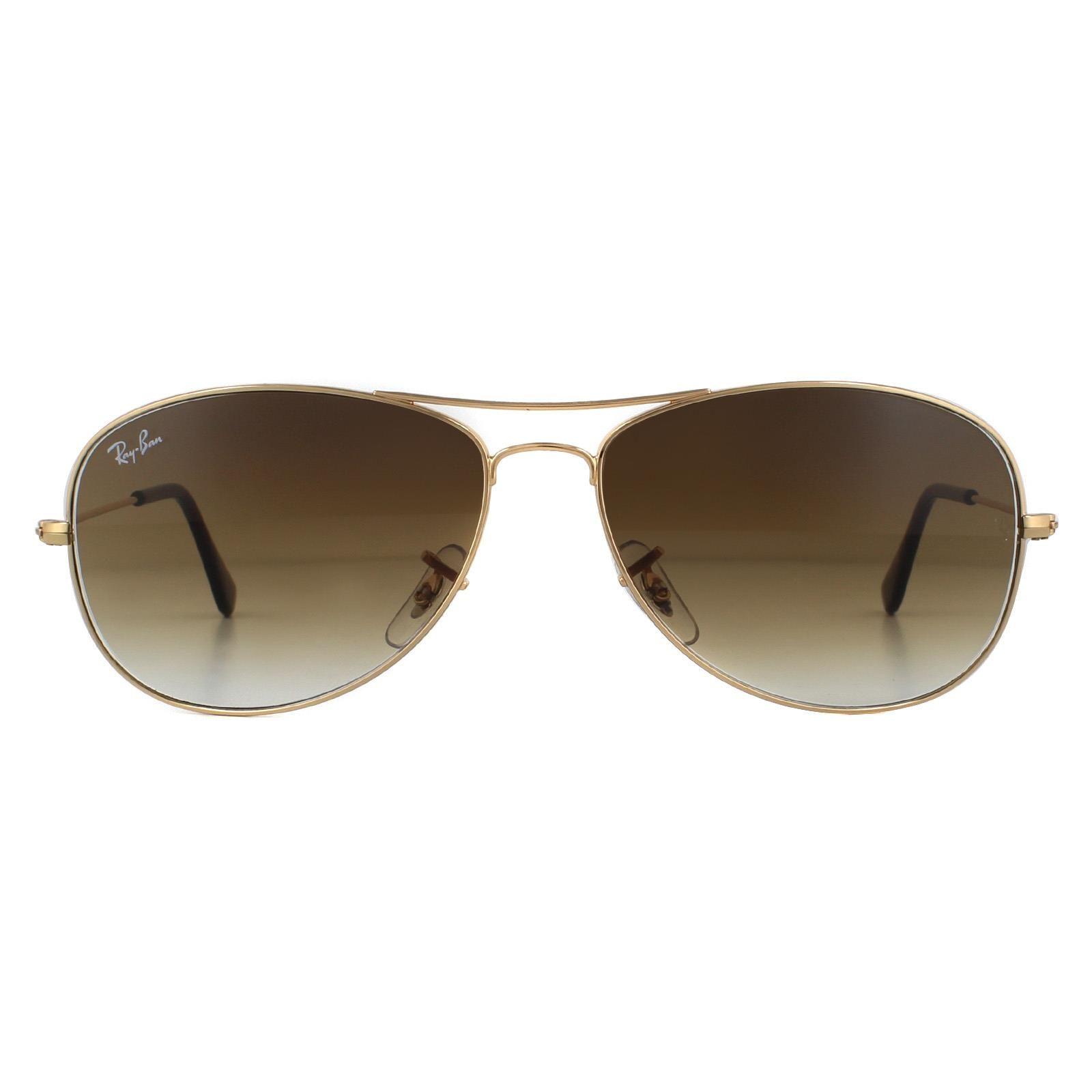 Aviator Gold Brown Gradient Cockpit 3362 Sunglasses by RAY-BAN