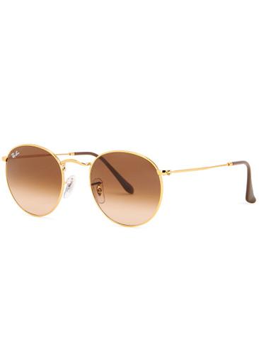Copper round-frame sunglasses by RAY-BAN