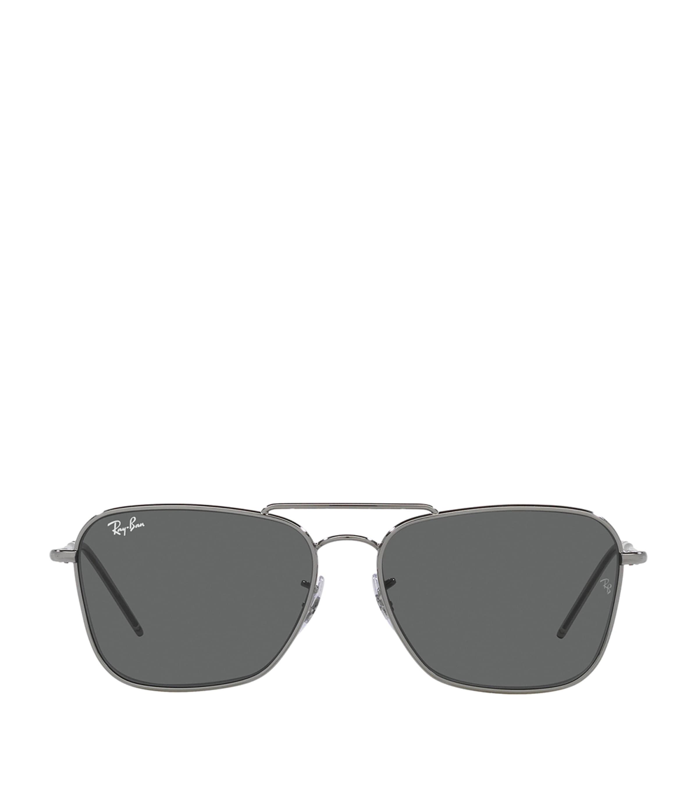 Gunmetal Square Sunglasses by RAY-BAN