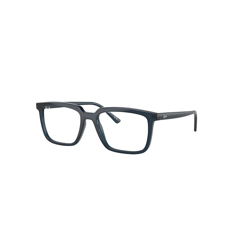 Ray-Ban Alain Optics Eyeglasses Opal Dark Blue Frame Clear Lenses Polarized by RAY-BAN