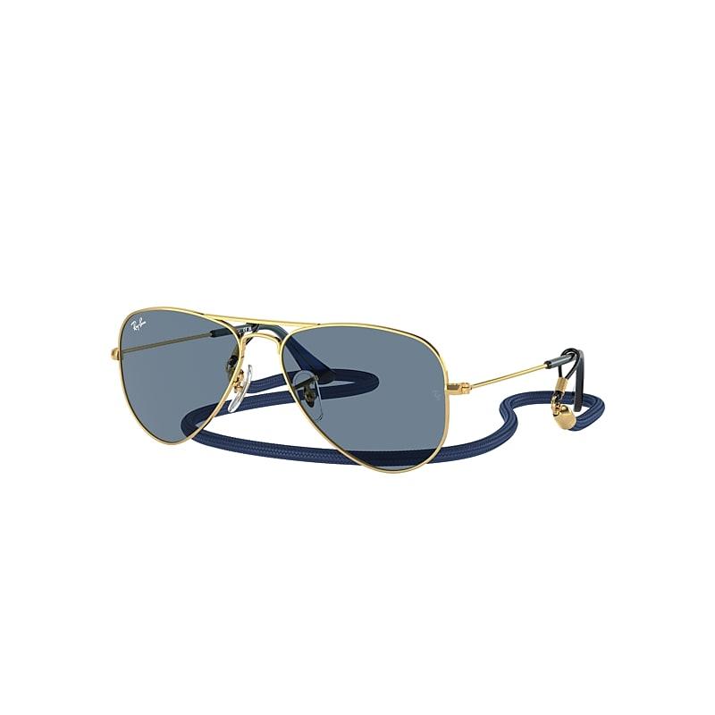 Ray-Ban Aviator Kids Sunglasses Arista Gold Frame Blue Lenses by RAY-BAN