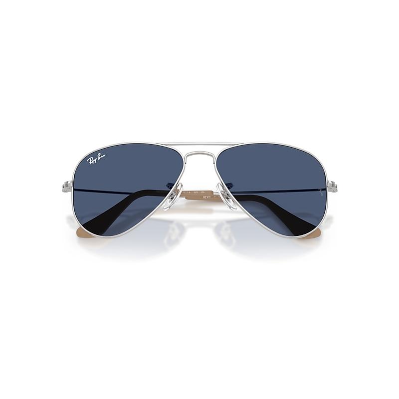 Ray-Ban Aviator Kids Sunglasses Silver Frame Blue Lenses by RAY-BAN