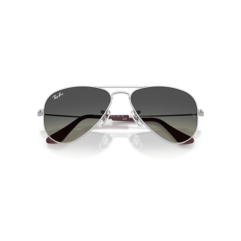 Ray-Ban Aviator Kids Sunglasses Silver Frame Grey Lenses by RAY-BAN