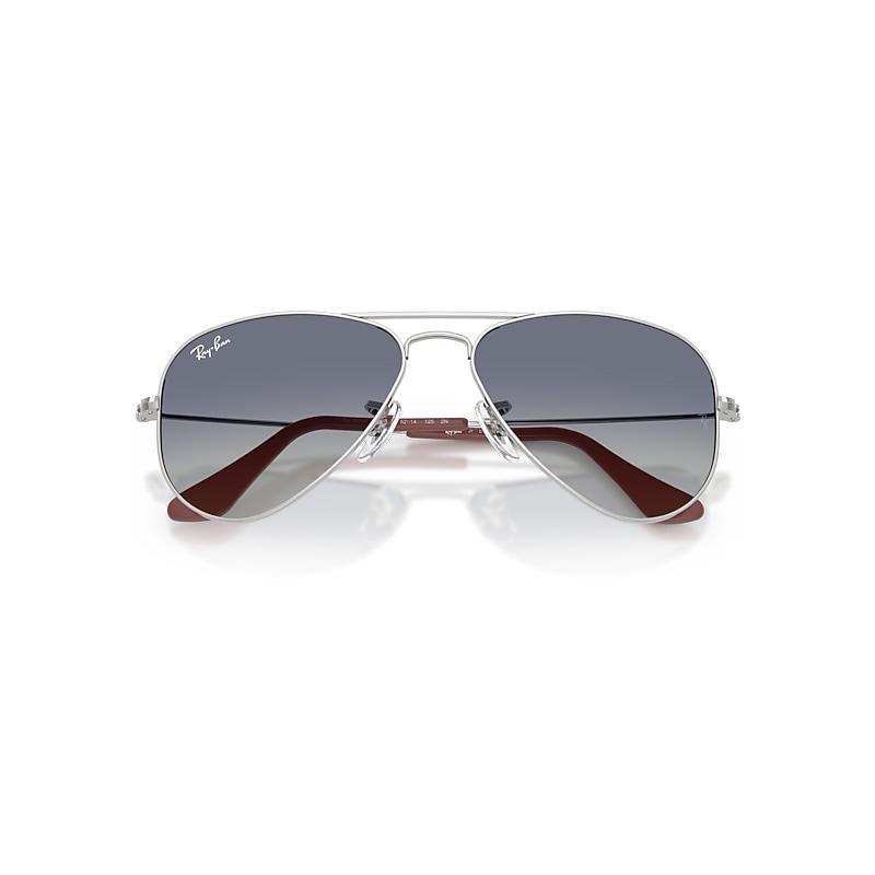 Ray-Ban Aviator Kids Sunglasses Silver Frame Grey Lenses by RAY-BAN
