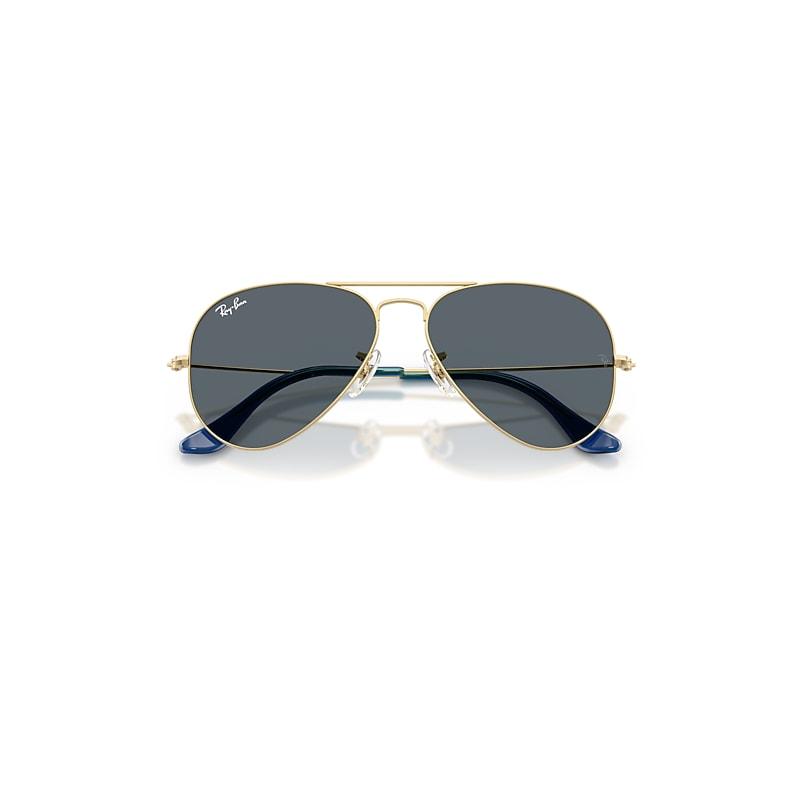 Ray-Ban Aviator Large Metal Sunglasses Arista Gold Frame Blue Lenses by RAY-BAN