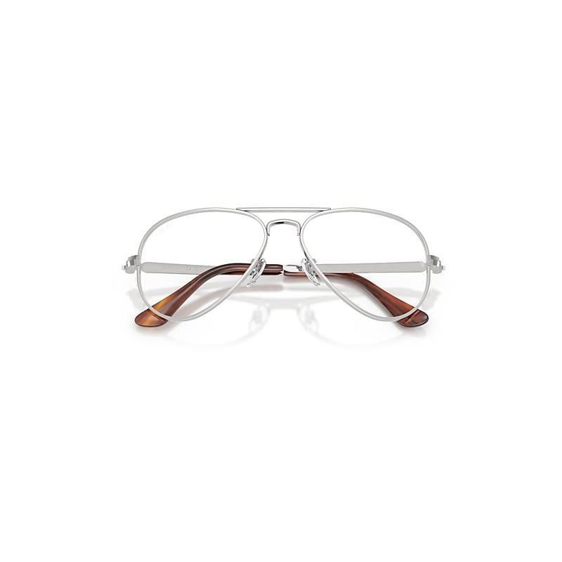 Ray-Ban Aviator Max Optics Eyeglasses Silver Frame Clear Lenses Polarized by RAY-BAN