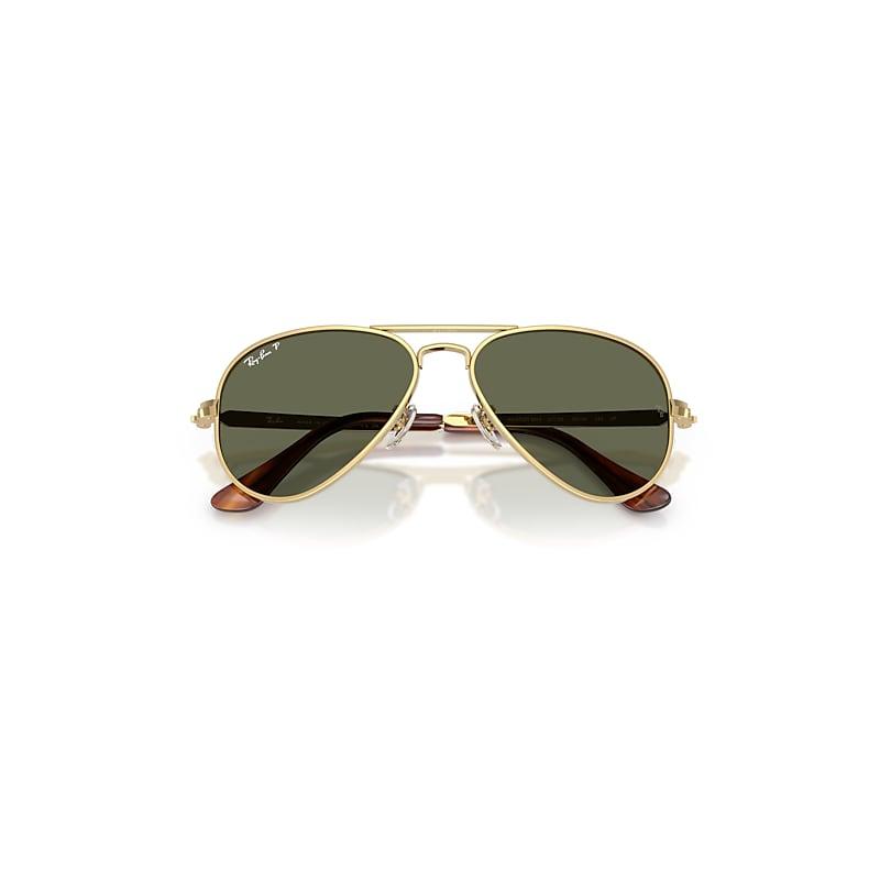 Ray-Ban Aviator Max Sunglasses Arista Gold Frame Green Lenses Polarized by RAY-BAN