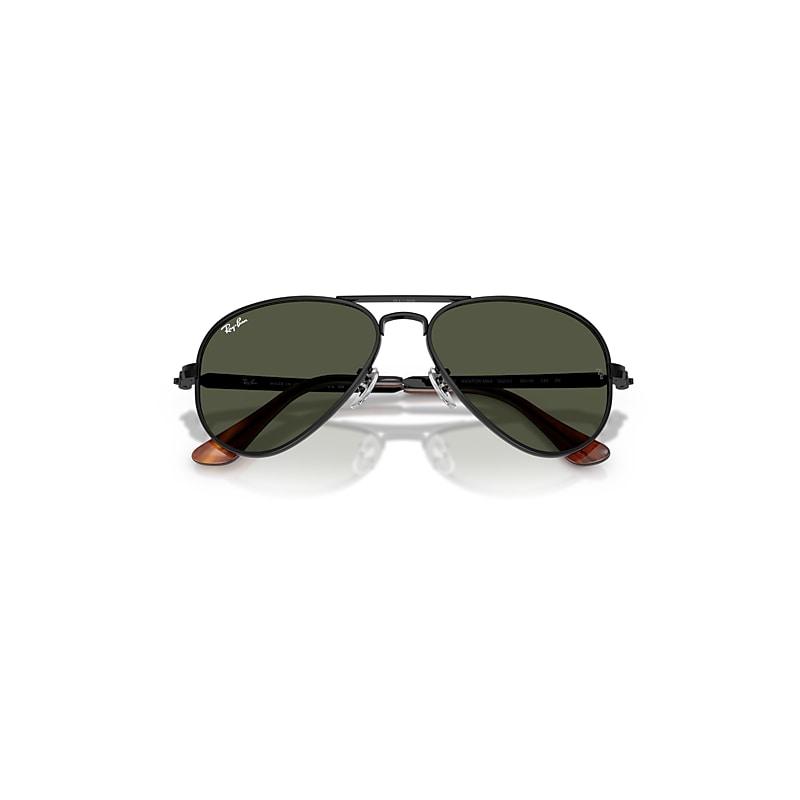 Ray-Ban Aviator Max Sunglasses Black Frame Green Lenses by RAY-BAN