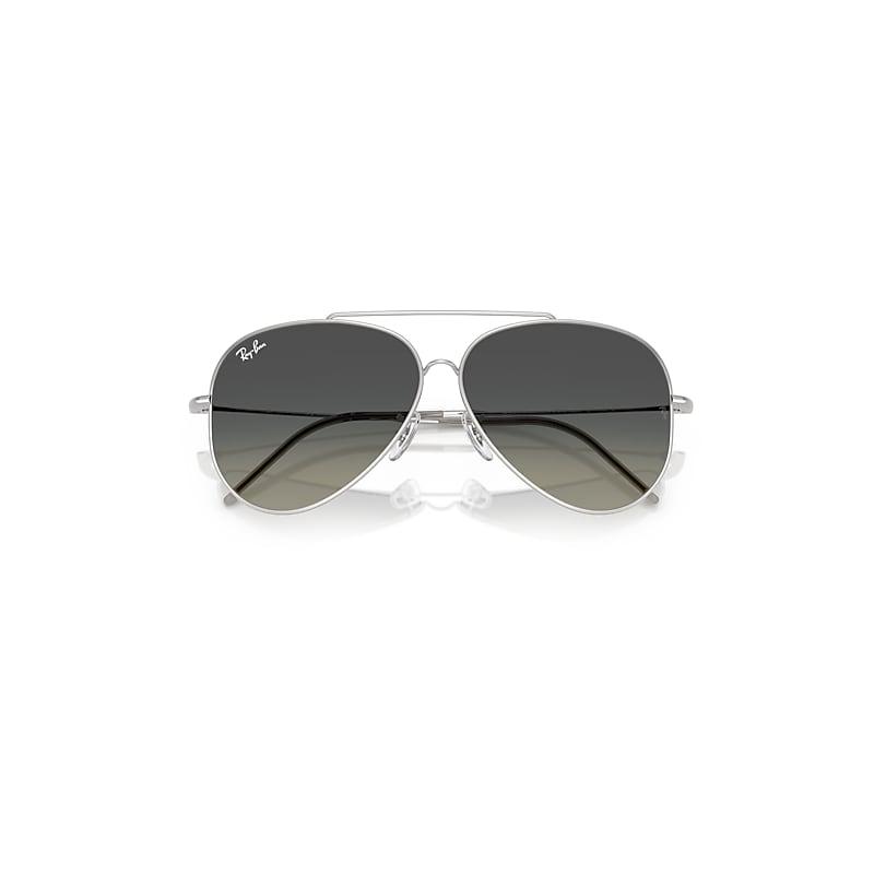 Ray-Ban Aviator Reverse Sunglasses Silver Frame Grey Lenses by RAY-BAN