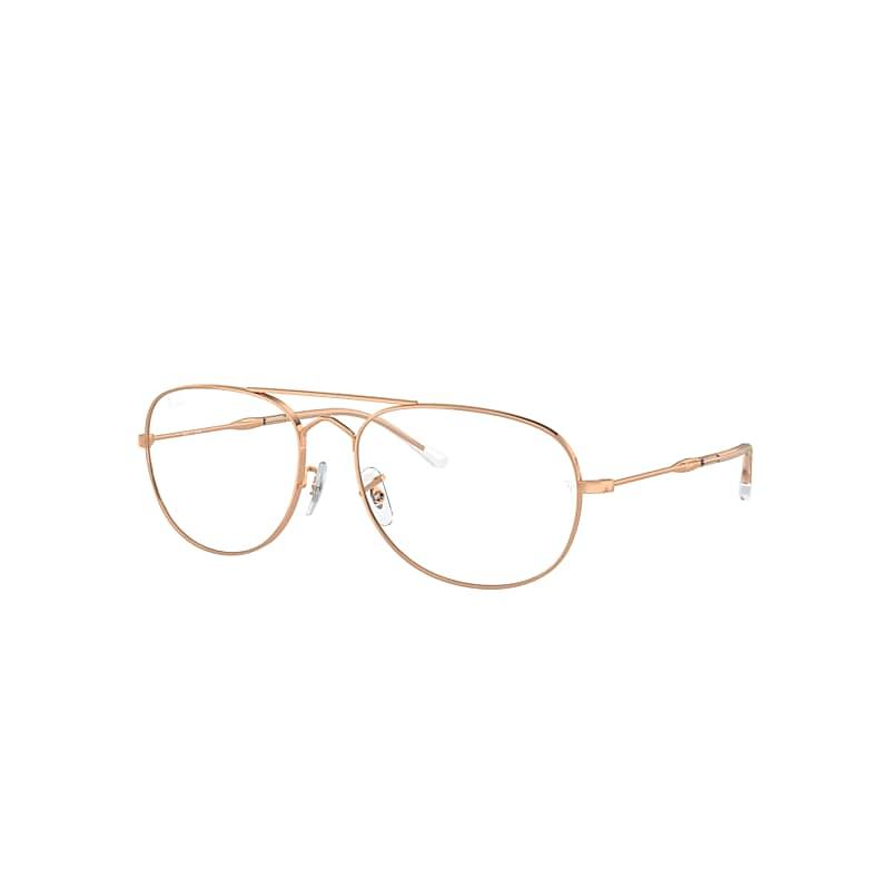 Ray-Ban Bain Bridge Optics Eyeglasses Rose Gold Frame Clear Lenses Polarized by RAY-BAN