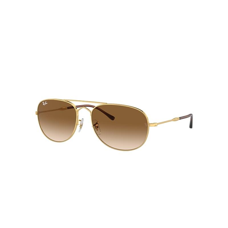 Ray-Ban Bain Bridge Sunglasses Arista Gold Frame Brown Lenses by RAY-BAN