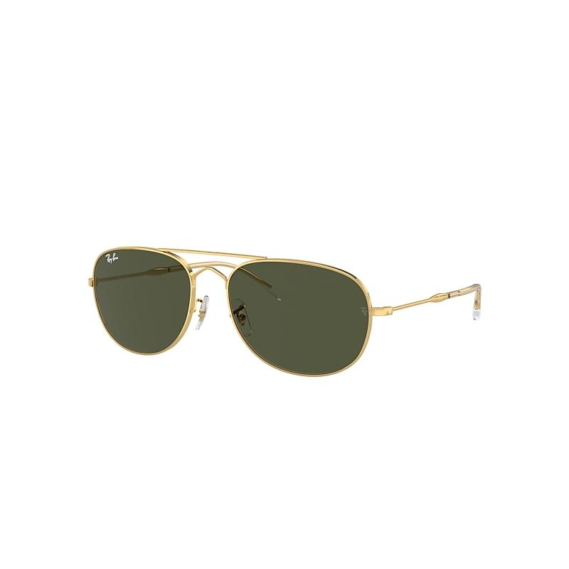 Ray-Ban Bain Bridge Sunglasses Arista Gold Frame Green Lenses by RAY-BAN