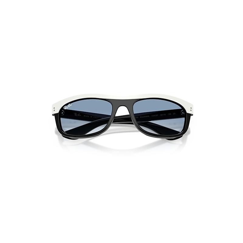 Ray-Ban Balorama Street Neat Sunglasses White On Black Frame Blue Lenses by RAY-BAN