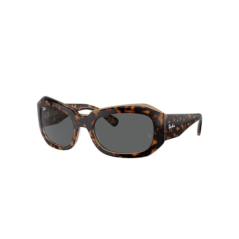 Ray-Ban Beate Sunglasses Havana On Transparent Brown Frame Grey Lenses by RAY-BAN