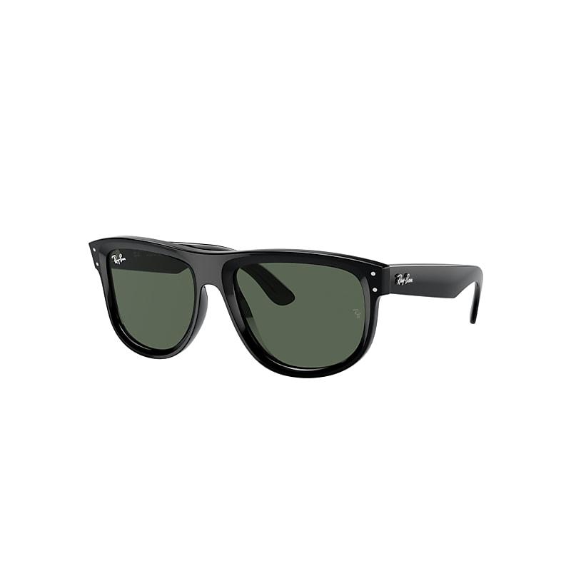 Ray-Ban Boyfriend Reverse Sunglasses Black Frame Green Lenses by RAY-BAN