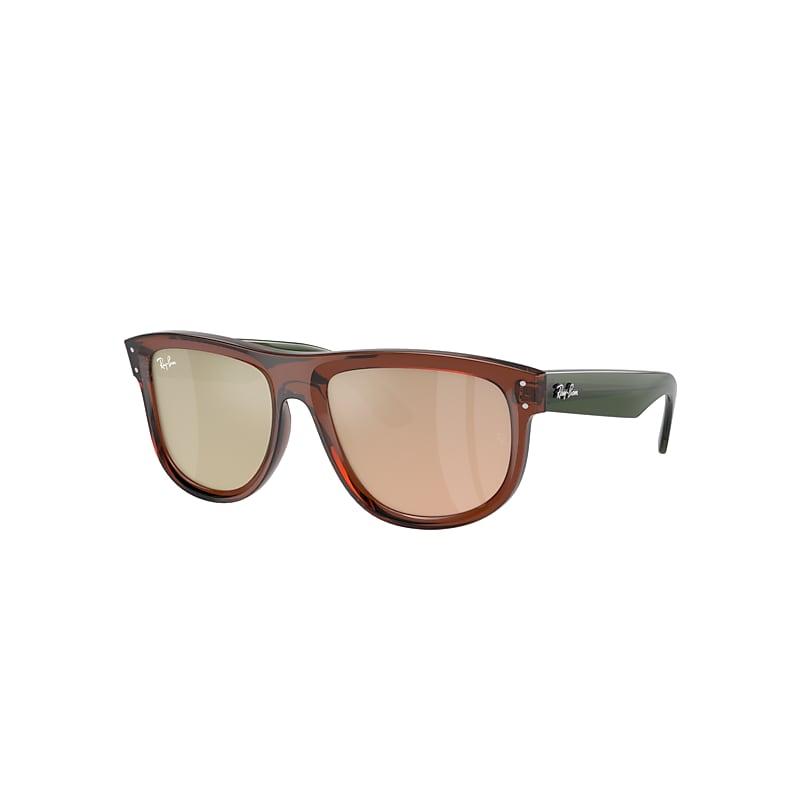 Ray-Ban Boyfriend Reverse Sunglasses Transparent Green Frame Gold Lenses by RAY-BAN