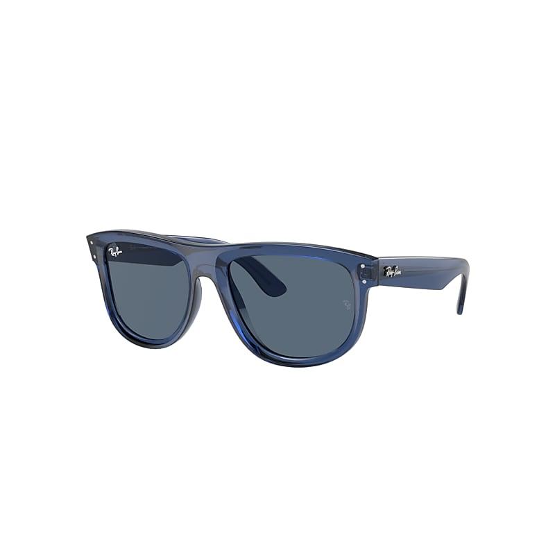 Ray-Ban Boyfriend Reverse Sunglasses Transparent Navy Blue Frame Blue Lenses by RAY-BAN