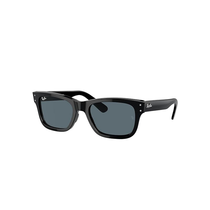 Ray-Ban Burbank Sunglasses Black Frame Blue Lenses by RAY-BAN