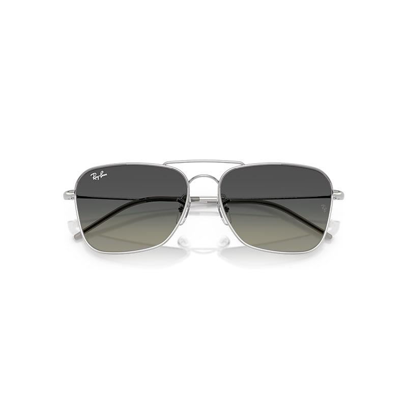 Ray-Ban Caravan Reverse Sunglasses Silver Frame Grey Lenses by RAY-BAN