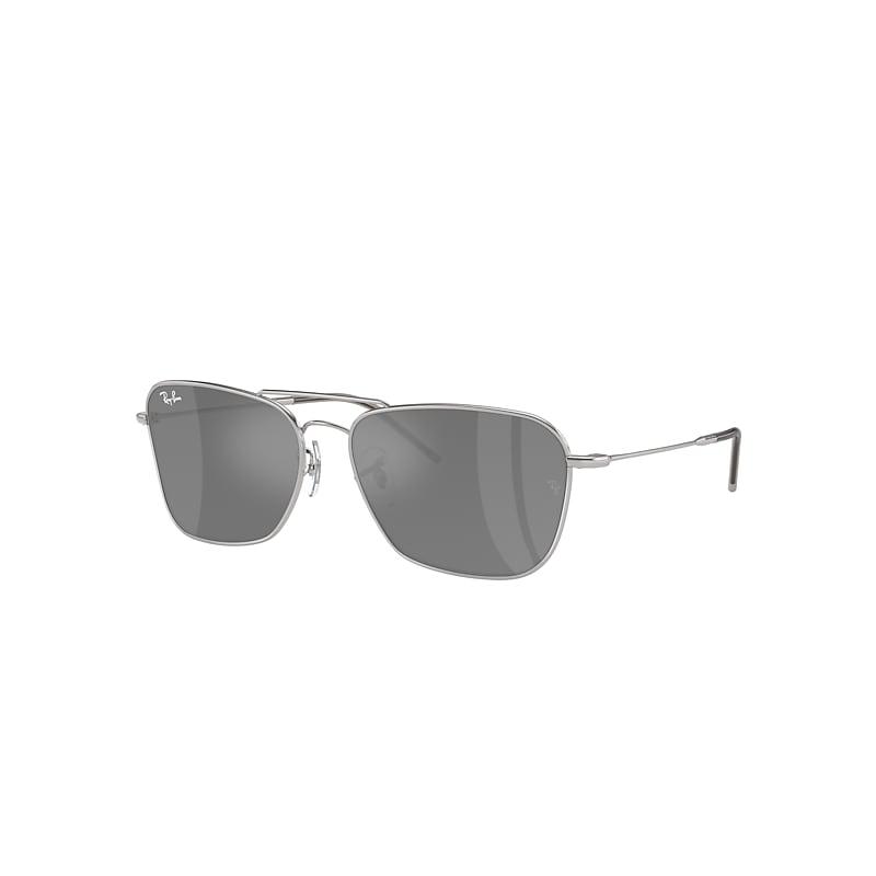 Ray-Ban Caravan Reverse Sunglasses Silver Frame Silver Lenses by RAY-BAN