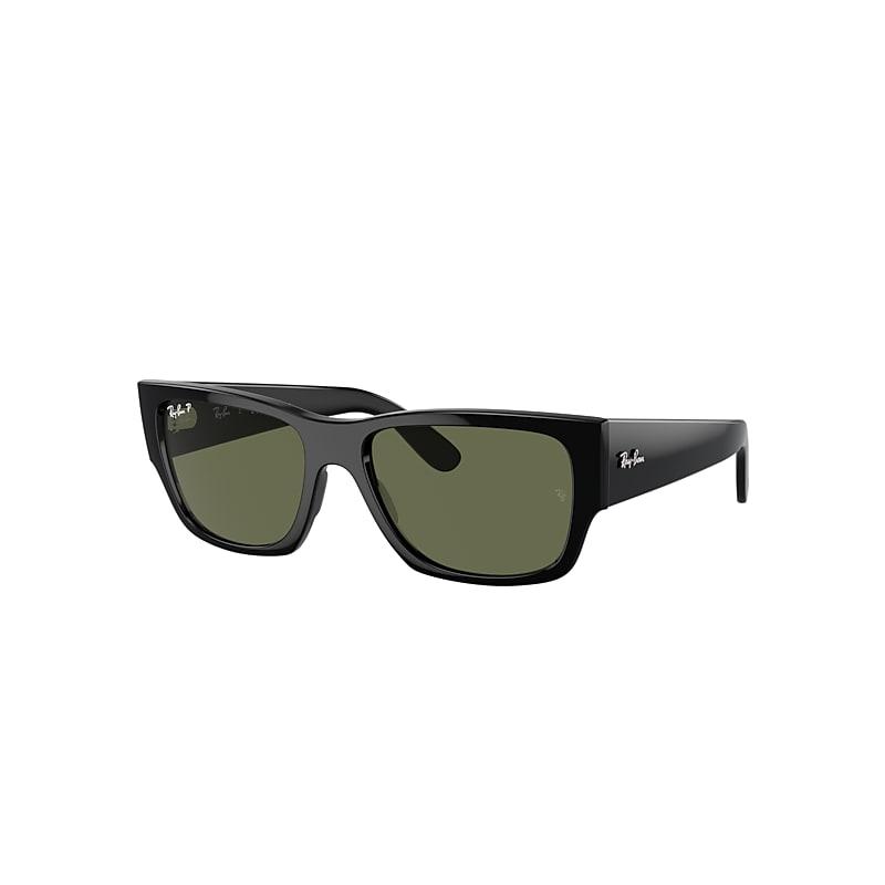 Ray-Ban Carlos Sunglasses Black Frame Green Lenses Polarized by RAY-BAN