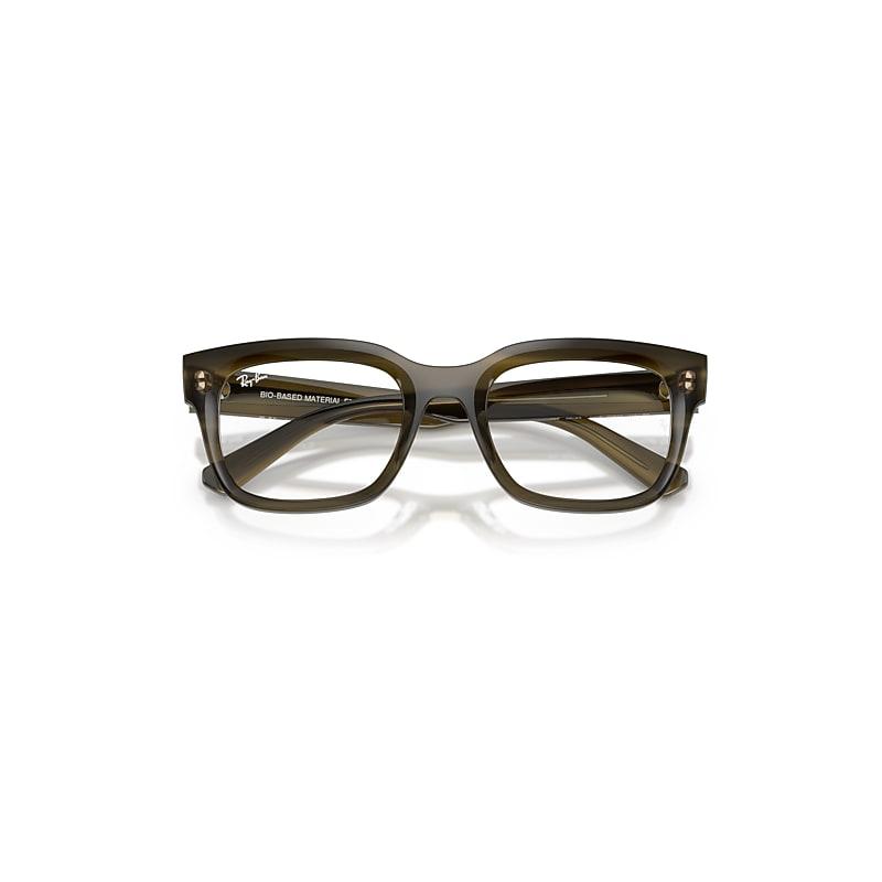 Ray-Ban Chad Optics Bio-based Eyeglasses Striped Green Frame Clear Lenses Polarized by RAY-BAN