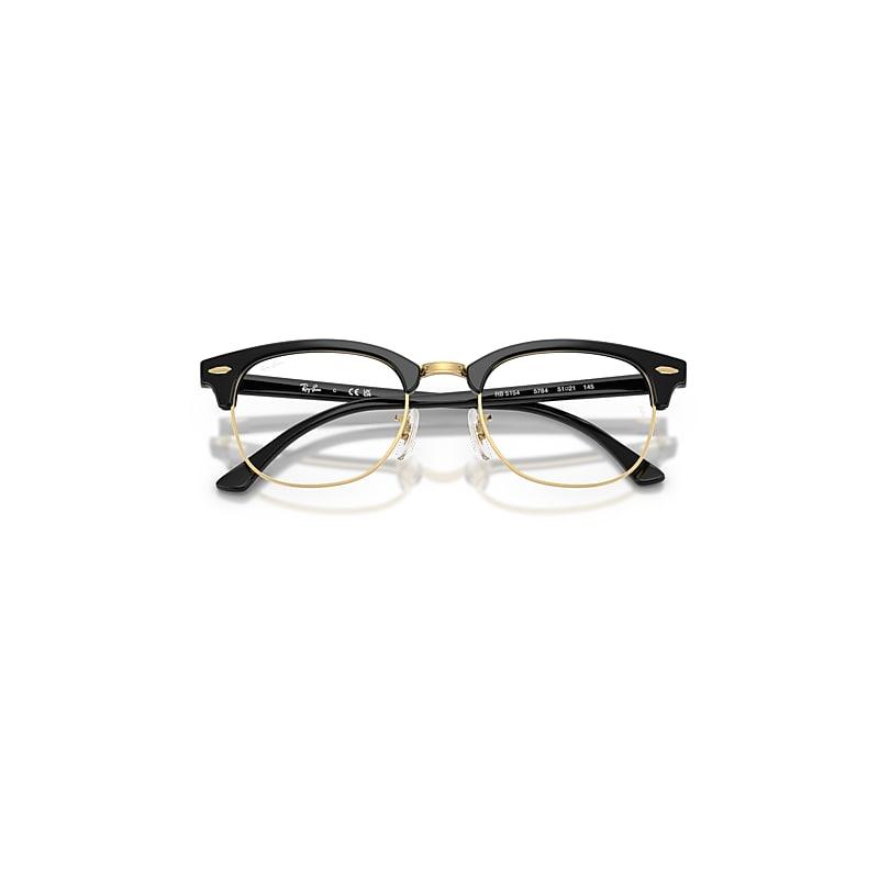Ray-Ban Clubmaster Optics Eyeglasses Black Frame Clear Lenses Polarized by RAY-BAN