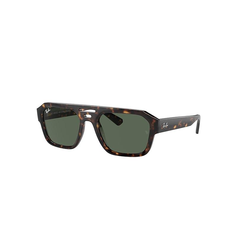 Ray-Ban Corrigan Bio-based Sunglasses Havana Frame Green Lenses by RAY-BAN
