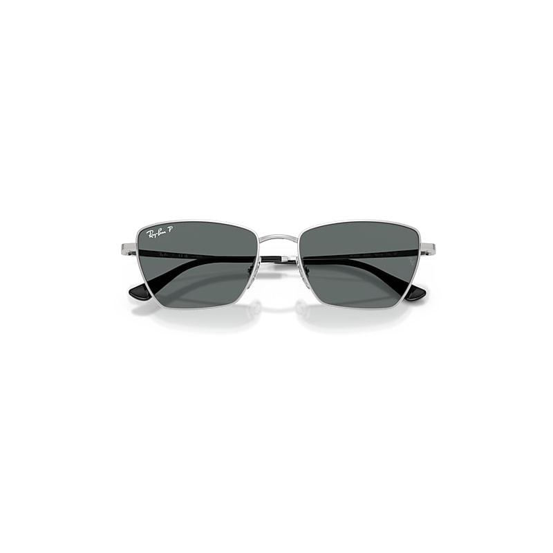 Ray-Ban Drea Bio-based Sunglasses Silver Frame Grey Lenses Polarized by RAY-BAN
