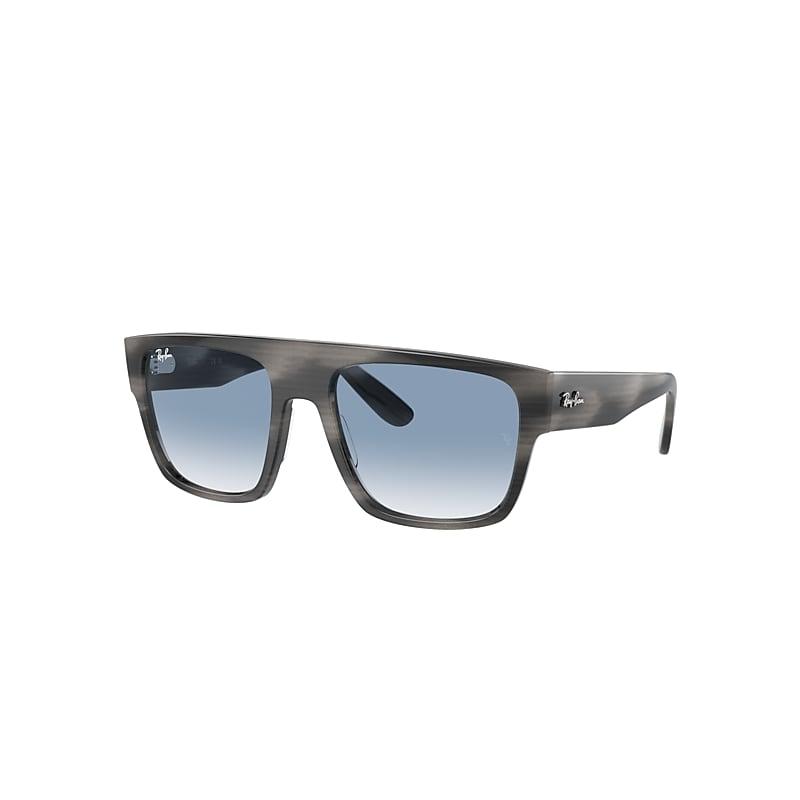 Ray-Ban Drifter Sunglasses Striped Grey Frame Blue Lenses by RAY-BAN