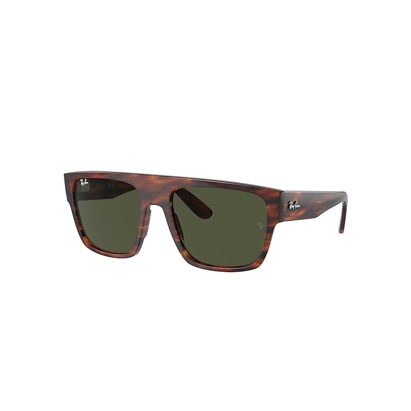 Ray-Ban Drifter Sunglasses Striped Havana Frame Green Lenses by RAY-BAN