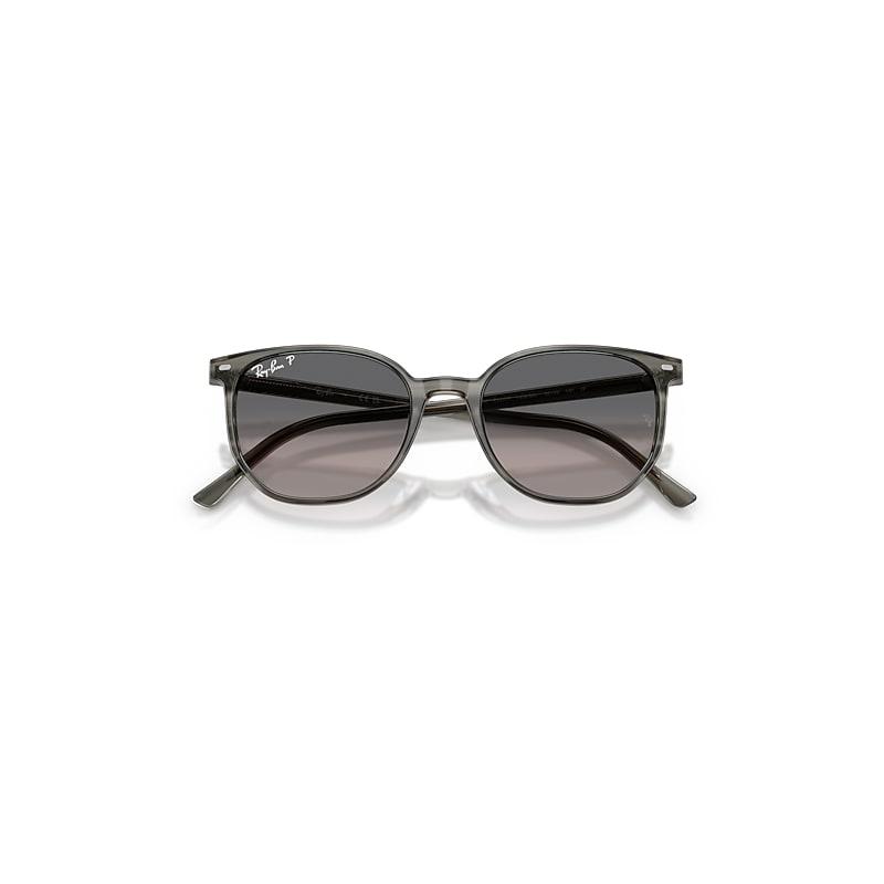 Ray-Ban Elliot Sunglasses Striped Grey Frame Grey Lenses Polarized by RAY-BAN Ray-Ban Elliot Sunglasses Striped Grey Frame Grey Lenses Polarized by RAY-BAN