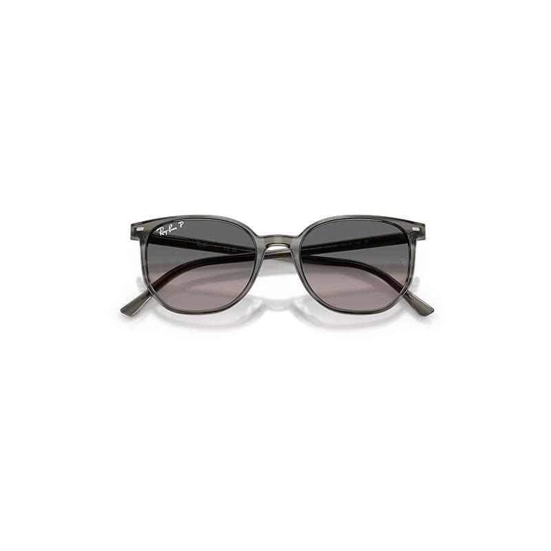 Ray-Ban Elliot Sunglasses Striped Grey Frame Grey Lenses Polarized by RAY-BAN