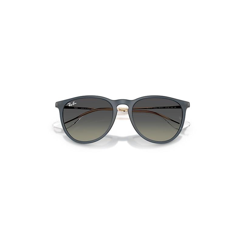 Ray-Ban Erika Classic Sunglasses Rubber Blue Frame Grey Lenses by RAY-BAN