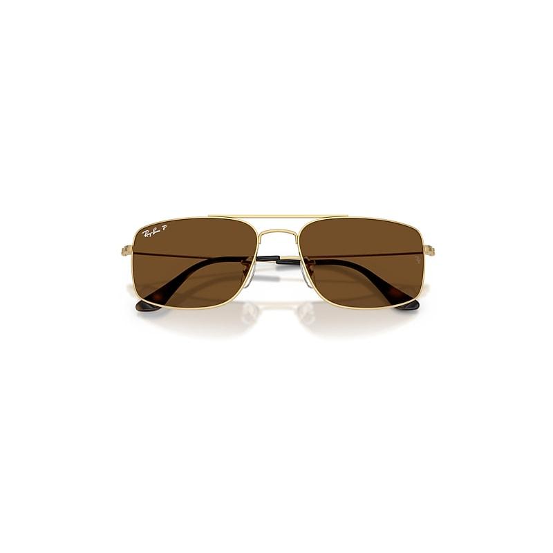 Ray-Ban Explorer IIi Sunglasses Arista Gold Frame Brown Lenses Polarized by RAY-BAN