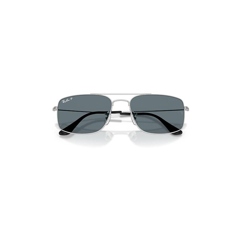 Ray-Ban Explorer IIi Sunglasses Silver Frame Blue Lenses Polarized by RAY-BAN