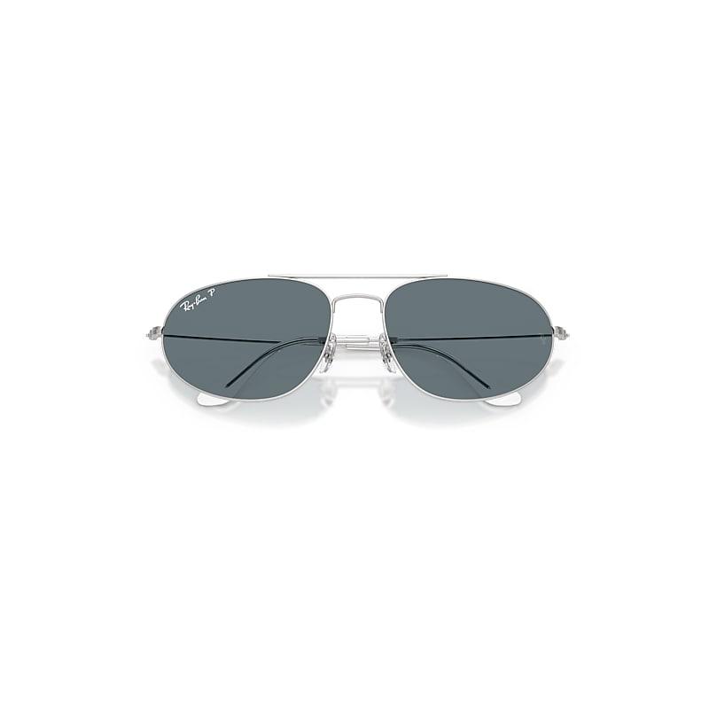 Ray-Ban Explorer Iv Sunglasses Silver Frame Blue Lenses Polarized by RAY-BAN