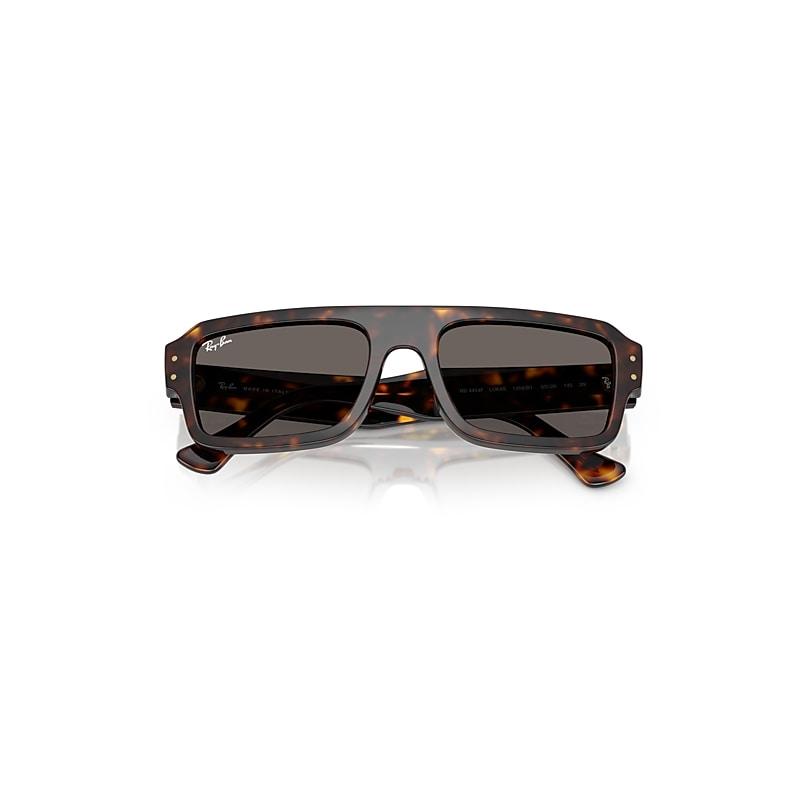 Ray-Ban Flacko Bio-based Sunglasses Havana Frame Grey Lenses by RAY-BAN