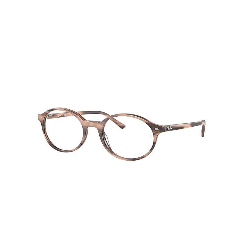 Ray-Ban German Optics Eyeglasses Striped Pink Frame Clear Lenses Polarized by RAY-BAN