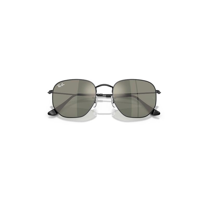 Ray-Ban Hexagonal Flat Lenses Sunglasses Black Frame Brown Lenses by RAY-BAN