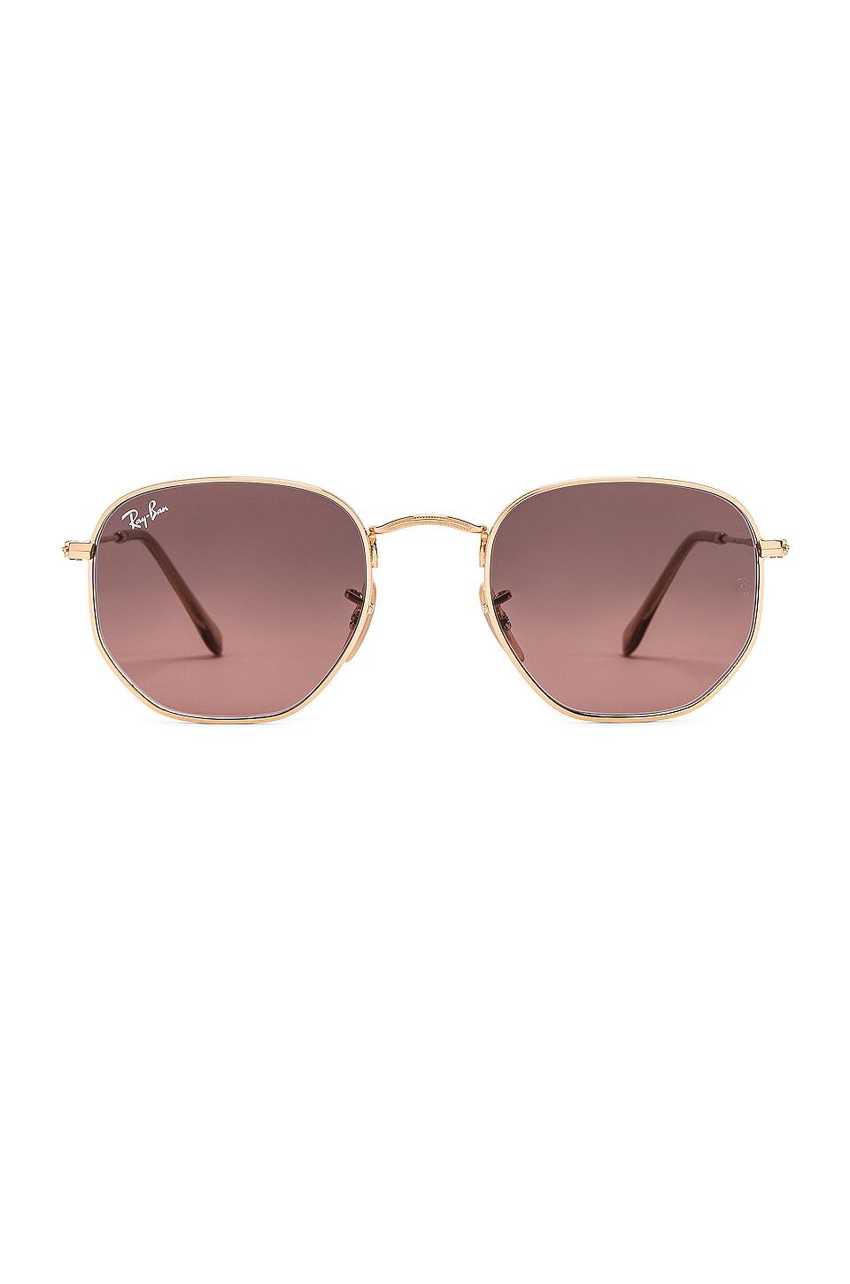 Ray-Ban Hexagonal Flat in Metallic Gold by RAY-BAN