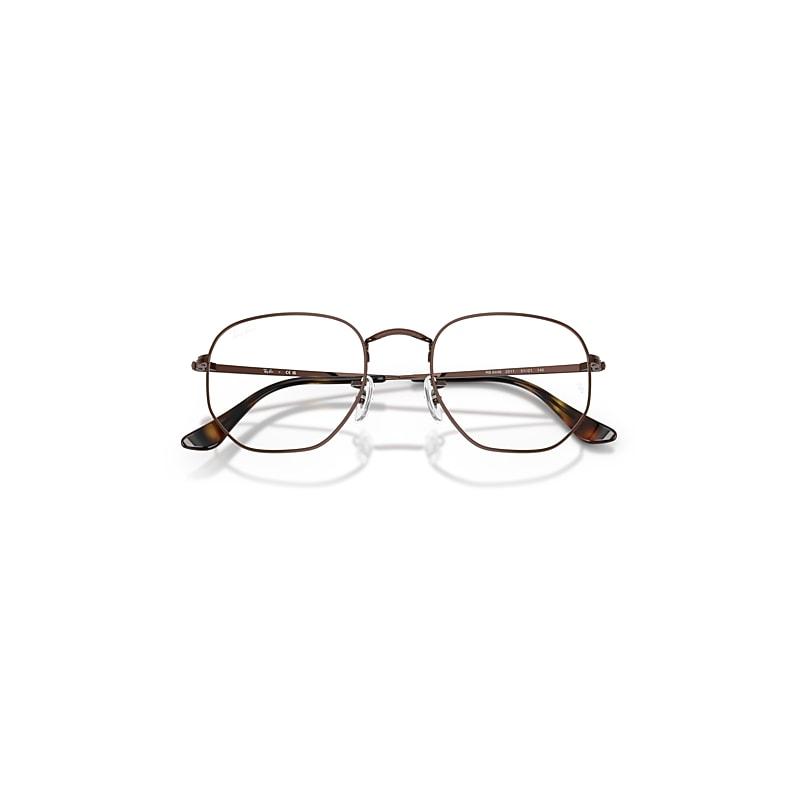 Ray-Ban Hexagonal Optics Eyeglasses Brown Frame Clear Lenses Polarized by RAY-BAN