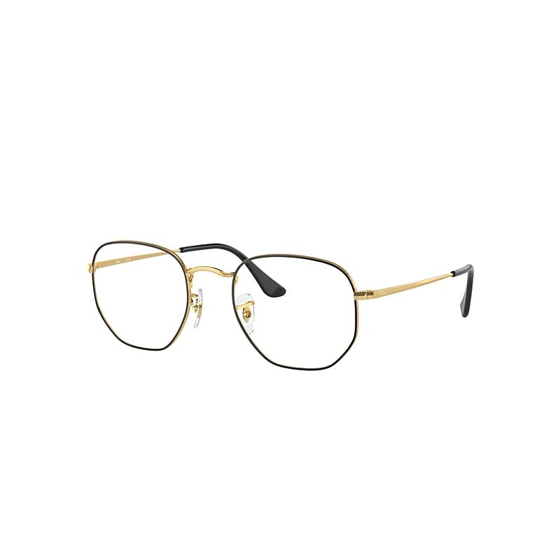 Ray-Ban Hexagonal Optics Eyeglasses Gold Frame Clear Lenses Polarized by RAY-BAN