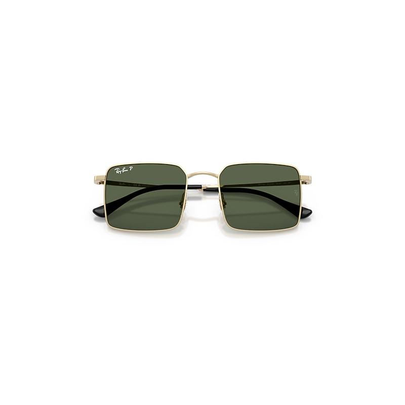Ray-Ban Idan Bio-based Sunglasses Pale Gold Frame Green Lenses Polarized by RAY-BAN