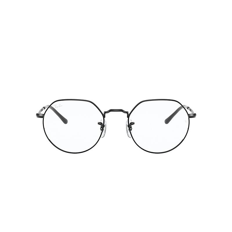 Ray-Ban Jack Optics Eyeglasses Shiny Black Frame Clear Lenses by RAY-BAN
