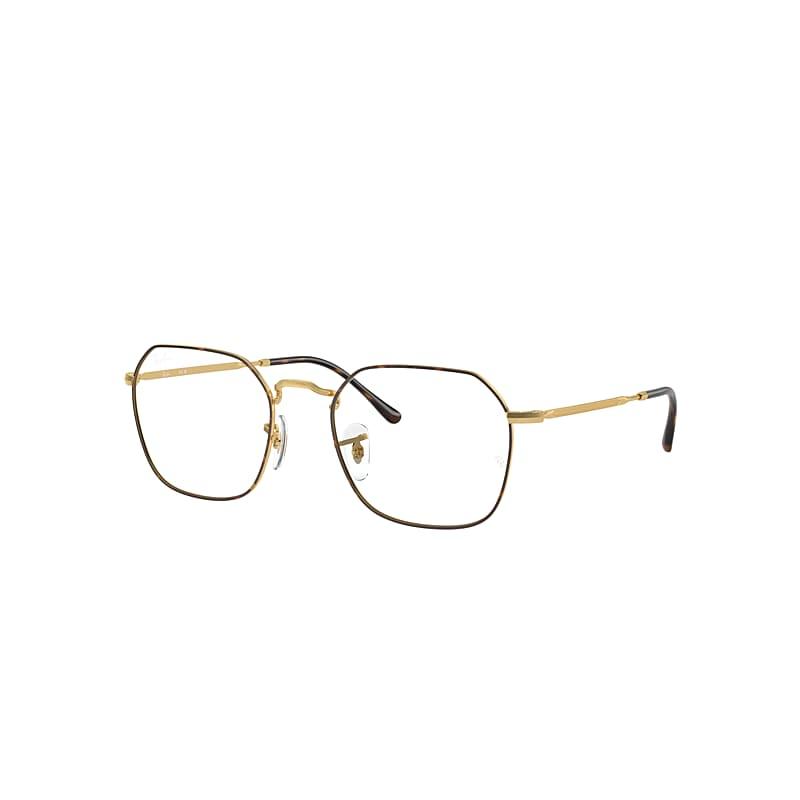 Ray-Ban Jim Optics Eyeglasses Gold Frame Clear Lenses Polarized by RAY-BAN
