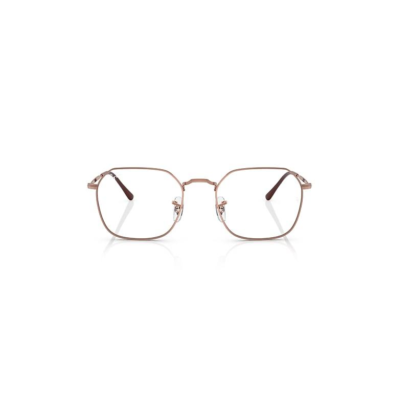 Ray-Ban Jim Optics Eyeglasses Rose Gold Frame Clear Lenses Polarized by RAY-BAN