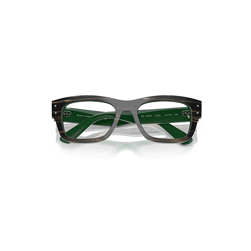 Ray-Ban Joseph Optics Eyeglasses Striped Green On Green Frame Clear Lenses Polarized by RAY-BAN