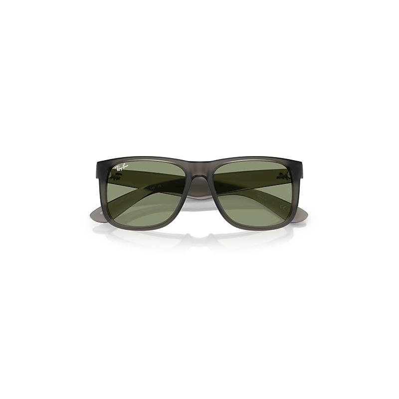 Ray-Ban Justin Classic Sunglasses Opal Grey Frame Green Lenses by RAY-BAN
