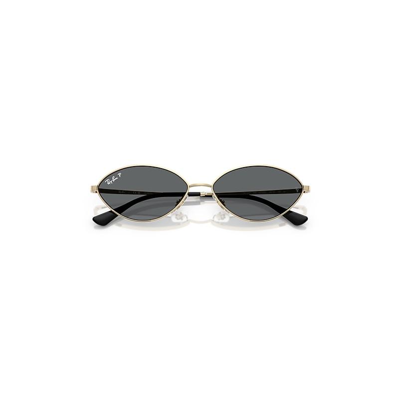 Ray-Ban Kai Bio-based Sunglasses Pale Gold Frame Grey Lenses Polarized by RAY-BAN